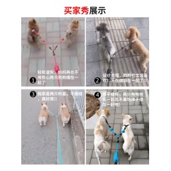 一拖二雙頭中大型犬狗狗牽引繩