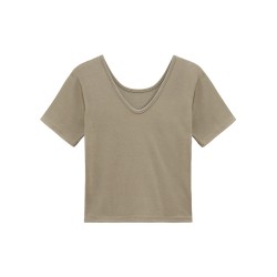 V領夏日多巴胺穿搭辣妹黑色T賉