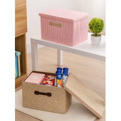 草編佈藝衣物收納箱特大號可折曡家用儲物箱衣服盒玩具整理箱子筐